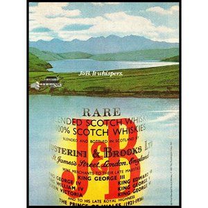 1981 J&B Scotch It Whispers Vintage Print Ad Farmhouse Highlands Landscape Art